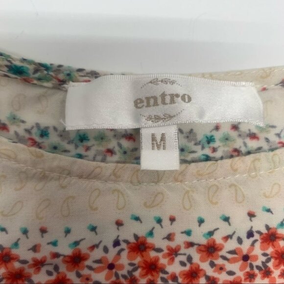 • Entro Floral Boho Crochet Bell Sleeve Blouse N48 - Picture 6 of 11